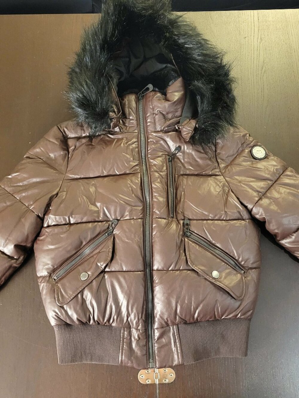 NOIZE brown quilted puffer bomber jacket (NEW, NEVER USED)